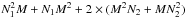 Mathematical equation: \hbox{$N_{1}^2 M + N_{1} M^2 + 2\times(M^2 N_{2} + M N_{2}^2)$}