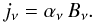 Mathematical equation: \begin{equation} \label{kirch} j_{\nu}=\alpha_{\nu}\,B_{\nu}. \end{equation}