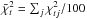 Mathematical equation: \hbox{$\bar{\chi}^2_t=\sum_j\chi^2_{tj}/100$}