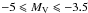 Mathematical equation: \hbox{$-5\leqslant M_{\rm V}\leqslant -3.5$}