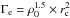 Mathematical equation: \hbox{$\Gamma_\mathrm{e} = \rho_0^{1.5} \times r_\mathrm{c}^2$}