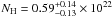 Mathematical equation: \hbox{$N_{\rm H}=0.59^{+0.14}_{-0.13} \times10^{22}$}