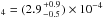 Mathematical equation: \hbox{$_4 = (2.9 {{+0.9}\atop{-0.5}})\times10^{-4}$}