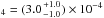 Mathematical equation: \hbox{$_4 = (3.0 {{+1.0}\atop{-1.0}})\times10^{-4}$}