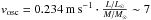 Mathematical equation: \hbox{$v_{{\rm osc}}=0.234\,{\rm m\,s^{-1}}\cdot\frac{L/L_{\odot}}{M/M_{\odot}}\sim7$}