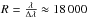 Mathematical equation: \hbox{$R=\frac{\lambda}{\Delta\lambda}\approx18\,000$}