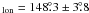 Mathematical equation: \hbox{$_{\rm lon} = 148\fdg3\pm3\fdg8$}