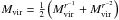 Mathematical equation: \hbox{$M_{{\rm vir}} = \frac{1}{2} \left( M_{{\rm vir}}^{r^{-1}}+M_{{\rm vir}}^{r^{-2}} \right)$}