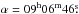 Mathematical equation: \hbox{$\rm\alpha = 09^h06^m46\fs$}