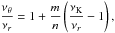 Mathematical equation: \hbox{$\displaystyle \frac{\nu_{\theta}}{\nu_{r}}=1 + \frac{m}{n}\left(\frac{\nu_{\mathrm{K}}}{\nu_{r}}-1\right),$}