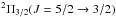 Mathematical equation: \hbox{${}^2\Pi_{3/2} (J = \linebreak 5/2 \rightarrow 3/2)$}