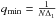 Mathematical equation: \hbox{$q_{\min} = \frac{1}{N \Delta_1}$}