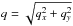 Mathematical equation: \hbox{$q = \sqrt{q_x^2+q_y^2}$}