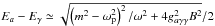 Mathematical equation: \hbox{$E_a-E_{\gamma}\simeq\sqrt{\left(m^2-\omega _{\rm p}^2\right)^2 /\omega ^2 +4g_{a\gamma\gamma}^2B^2}/2$}