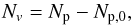 Mathematical equation: \begin{equation} N_v=N_{\rm p}-N_{\rm p,0}, \end{equation}