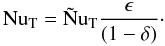 Mathematical equation: \begin{equation} \nut=\Nt{\epsilon\over(1-\delta)}\cdot \label{nd} \end{equation}