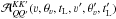 Mathematical equation: \hbox{${\mathcal A}^{K K'}_{Q Q'} (\varv, \theta_{\varv}, t_{\rm L}, \varv', \theta'_{\varv},t'_{\rm L})$}