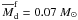 Mathematical equation: \hbox{$\overline{M}_{\rm d}^{\rm f}=0.07~M_\odot$}