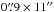 Mathematical equation: \hbox{$0\farcs9 \times 11\arcsec$}
