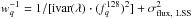Mathematical equation: \hbox{$w_q^{-1} = 1/[\mathrm{ivar}(\lambda)\cdot(f^{128}_q)^2]+\sigma_{\rm flux,~\mathrm{LSS}}^2$}