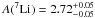 Mathematical equation: \hbox{$A(^7\Li)=2.72_{-0.05}^{+0.05}$}
