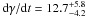 Mathematical equation: \hbox{${\rm d} \gamma / {\rm d}t = 12.7^{+5.8}_{-4.2}$}
