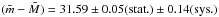 Mathematical equation: \hbox{$(\bar{m}-\bar{M})=31.59\pm0.05({\rm stat.})\pm0.14({\rm sys.})$}