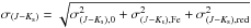 Mathematical equation: \hbox{$\sigma_{(J-K_{\rm s})}=\sqrt{\sigma_{(J-K_{\rm s}),0}^2+\sigma_{(J-K_{\rm s}),{\rm Fe}}^2+\sigma_{(J-K_{\rm s}),\rm red}^2}$}