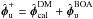 Mathematical equation: \hbox{$\hat{\boldsymbol{\phi}}_{\rm u}^+=\hat{\boldsymbol{\phi}}^{\rm DM}_{\rm cal}+\hat{\boldsymbol{\phi}}^{\rm BOA}_{\rm u}$}