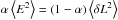 Mathematical equation: \hbox{$\alpha \left<E^2\right> = (1-\alpha)\left<\delta L^2\right> $}