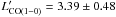 Mathematical equation: \hbox{$L^{\prime}_{\rm CO(1-0)} = 3.39 \pm 0.48$}