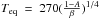 Mathematical equation: \hbox{$T_{\rm eq}~=~270(\frac{1-A}{\beta})^{1/4}$}