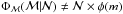 Mathematical equation: \hbox{$\Phi_{{\cal M}}({\cal M}|{\cal N}) \neq {\cal N}\times \phi(m)$}