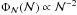 Mathematical equation: \hbox{$\Phi_{\cal N}({\cal N}) \propto {\cal N}^{-2}$}