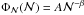 Mathematical equation: \hbox{$\Phi_{{\cal N}}({\cal N}) = A {\cal N}^{-\beta}$}