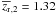 Mathematical equation: \hbox{$\overline{z_{\rm r}}_{,2} = 1.32$}