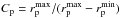Mathematical equation: \hbox{$C_{\rm p} = r_{\rm p}^{\rm max}/(r_{\rm p}^{\rm max} - r_{\rm p}^{\rm min})$}