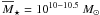 Mathematical equation: \hbox{$\overline{M}_{\star} = 10^{10{-}10.5}\ M_{\odot}$}