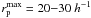 Mathematical equation: \hbox{$r_{\rm p}^{\rm max} = 20{-}30~h^{-1}$}