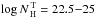 Mathematical equation: \hbox{$\log N_{\rm\,H}^{\rm\,T}=22.5{-}25$}
