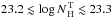 Mathematical equation: \hbox{$23.2 \lesssim \log N_{\rm\,H}^{\rm\,T} \lesssim 23.3$}
