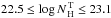 Mathematical equation: \hbox{$22.5 \leq \log N_{\rm\,H}^{\rm\,T} \leq 23.1$}