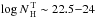 Mathematical equation: \hbox{$\log N_{\rm\,H}^{\rm\,T}\sim 22.5{-}24$}