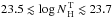 Mathematical equation: \hbox{$23.5\lesssim \log N_{\rm\,H}^{\rm\,T} \lesssim 23.7$}