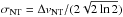 Mathematical equation: \hbox{$\sigma_{ \rm NT} = \Delta v_{ \rm NT}/(2\sqrt{2\ln 2})$}