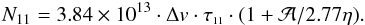 Mathematical equation: \hbox{$\Delta N_{11} = N^{\rm max}_{11} - N^{\rm min}_{11}$}