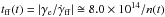Mathematical equation: \hbox{$t_{\rm ff}(t) = |\gamma_{\rm e}/\dot\gamma_{\rm ff}|\cong 8.0\times 10^{14}/n(t)$}