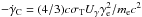 Mathematical equation: \hbox{$-\dot\gamma_{\rm C} = (4/3)c\sigma_{\rm T} U_\gamma \gamma_{\rm e}^2/m_{\rm e}c^2$}