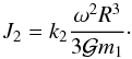 Mathematical equation: \begin{equation} J_2 = k_2 \frac{\omega_\pp^2 R_\pp^3}{3 \G \m_\p} \cdot \label{101220a} \end{equation}