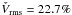 Mathematical equation: \hbox{$\check V_{\rm rms} = 22.7\%$}